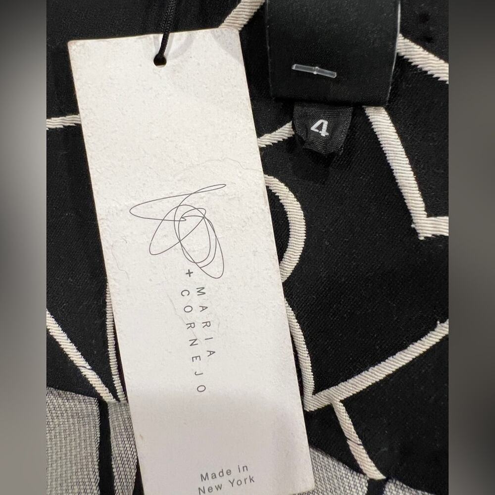 Zero + Maria Cornejo long vest in a black and white abstract print Size 4 NWT - Picture 8 of 9